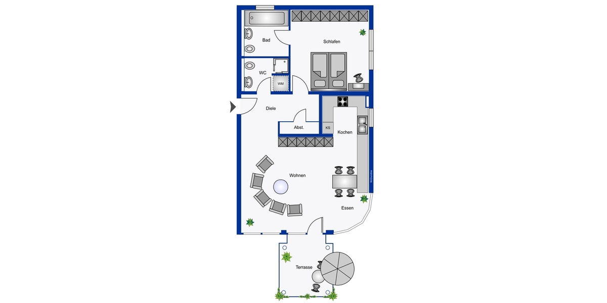 Bezugsfreie, barrierearme und frisch renovierte 2 Zimmer ETW mit Terrasse, Aufzug und TG-Stellplatz. - Etagenwohnung Sankt Augustin | Angebot:25378148