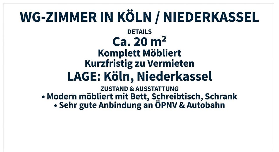 Dachgeschoßwohnung Köln - 1 Zimmer, 20 m&sup2;, 150&euro; | Angebot:25371630