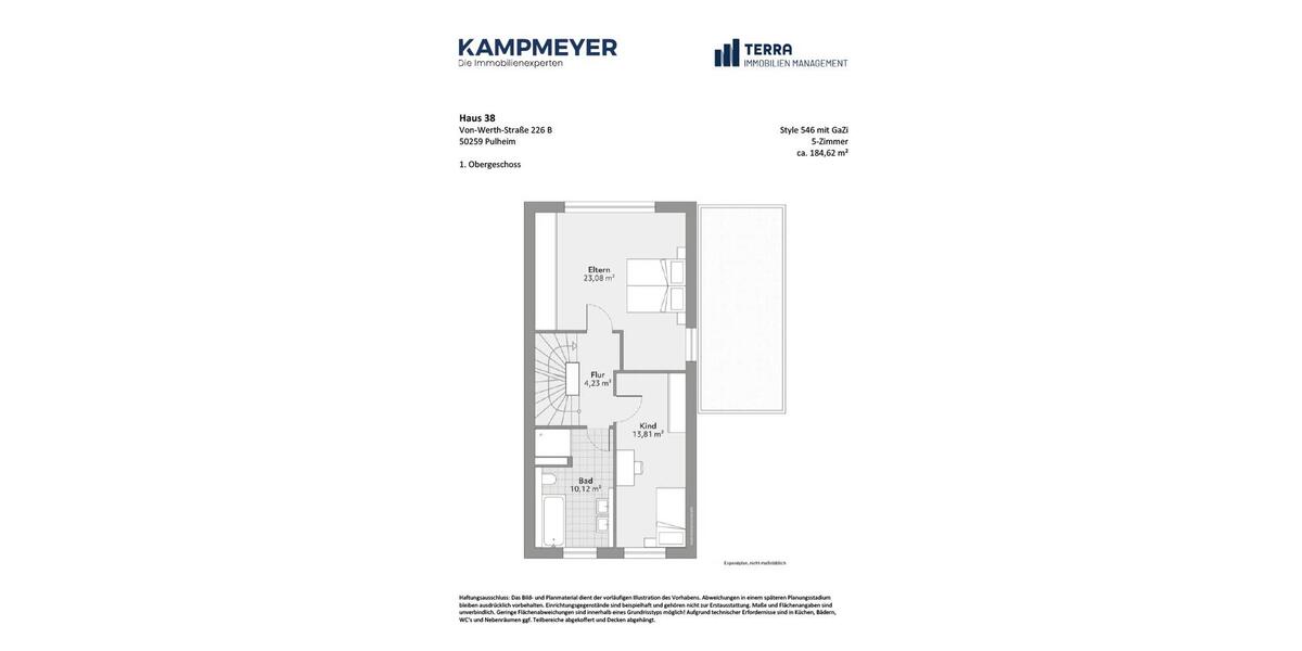 Doppelhaushälfte Pulheim - 5 Zimmer, 185 m&sup2;, 2.440&euro; | Angebot:25789780