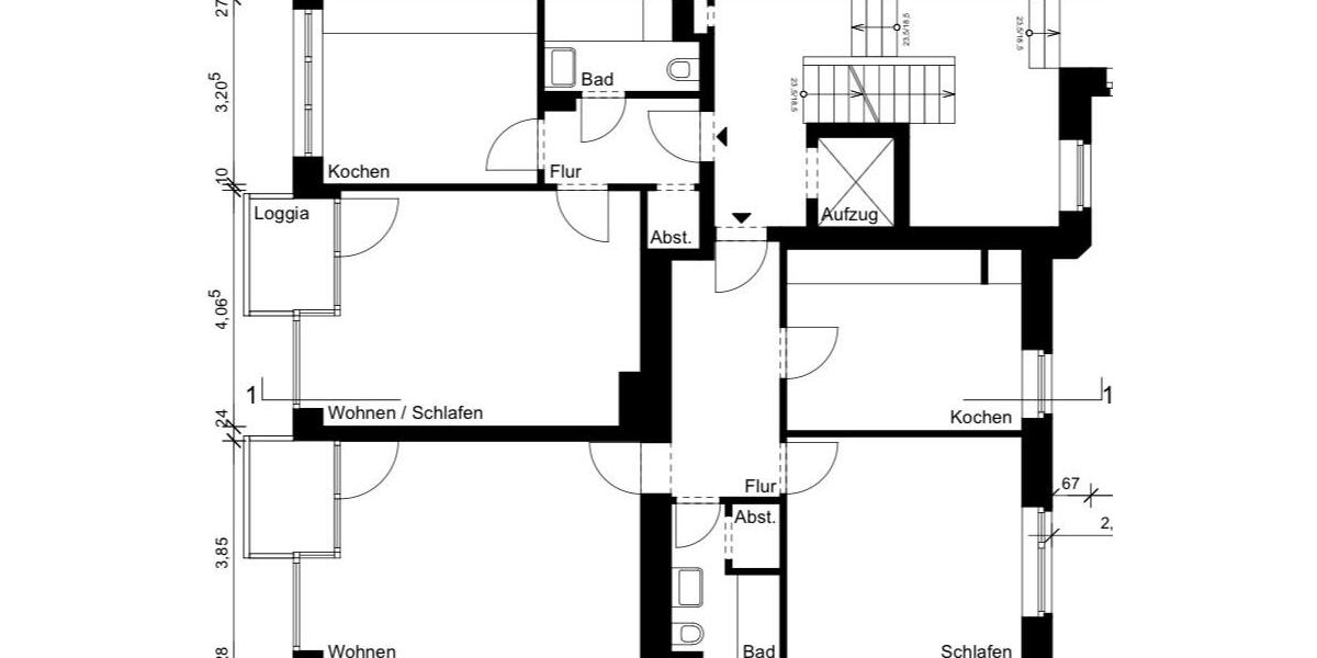 Etagenwohnung Köln Chorweiler - 2 Zimmer, 36 m&sup2;, 1.163&euro; | Angebot:24886217