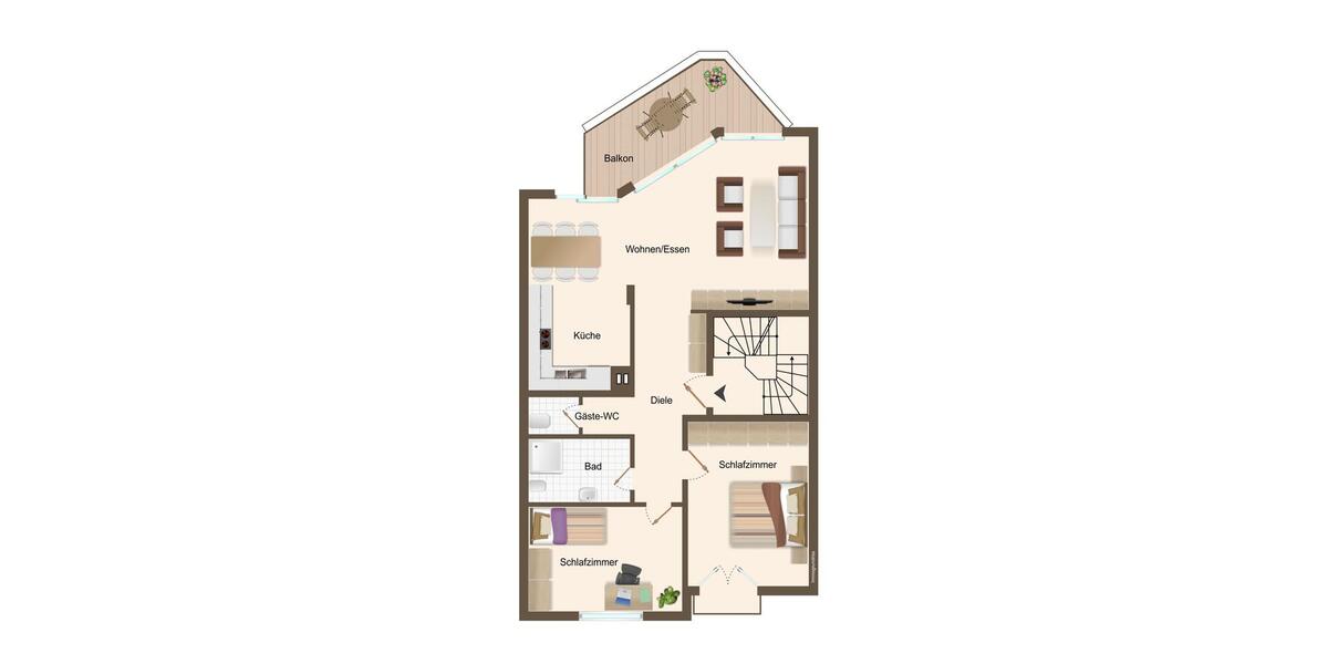 Etagenwohnung Köln Porz - 3 Zimmer, 94 m&sup2;, 1.800&euro; | Angebot:24820270