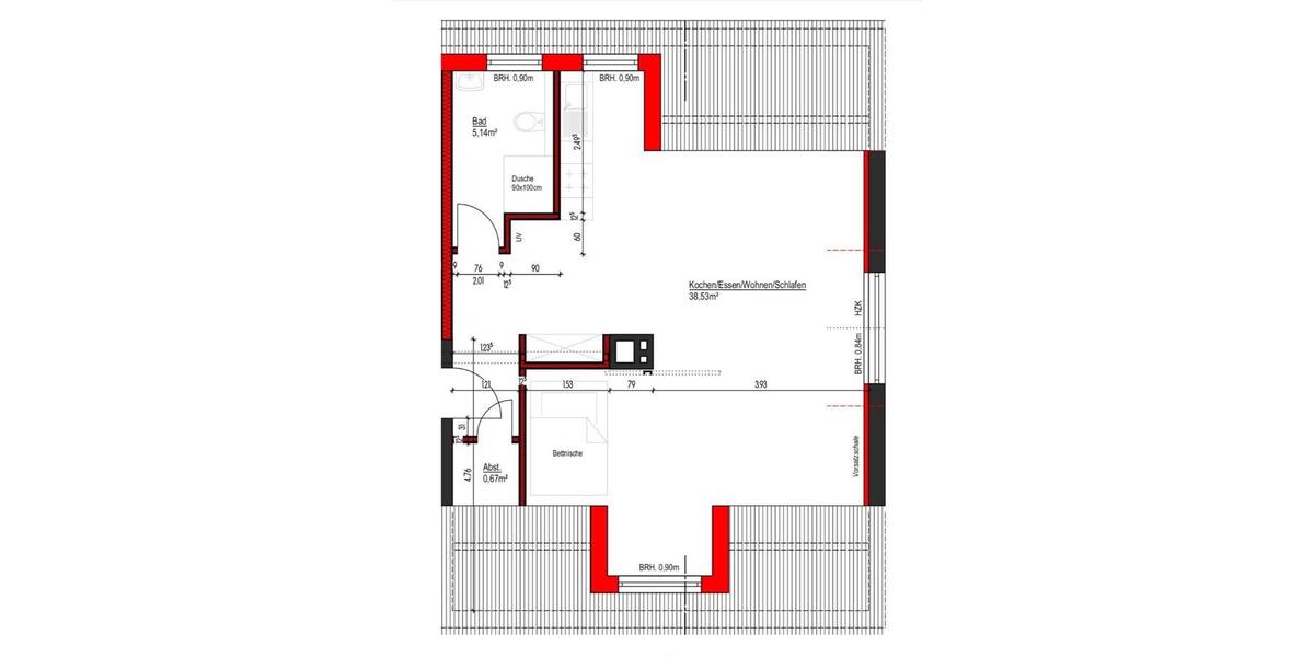 Dachgeschoßwohnung Bonn Bad Godesberg - 1 Zimmer, 41 m&sup2;, 850&euro; | Angebot:20253273