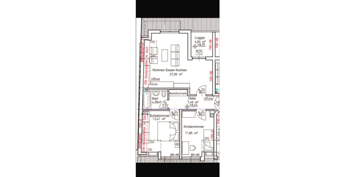 Dachgeschoßwohnung Leverkusen Bürrig - 3 Zimmer, 65 m&sup2;, 950&euro; | Angebot:26022995