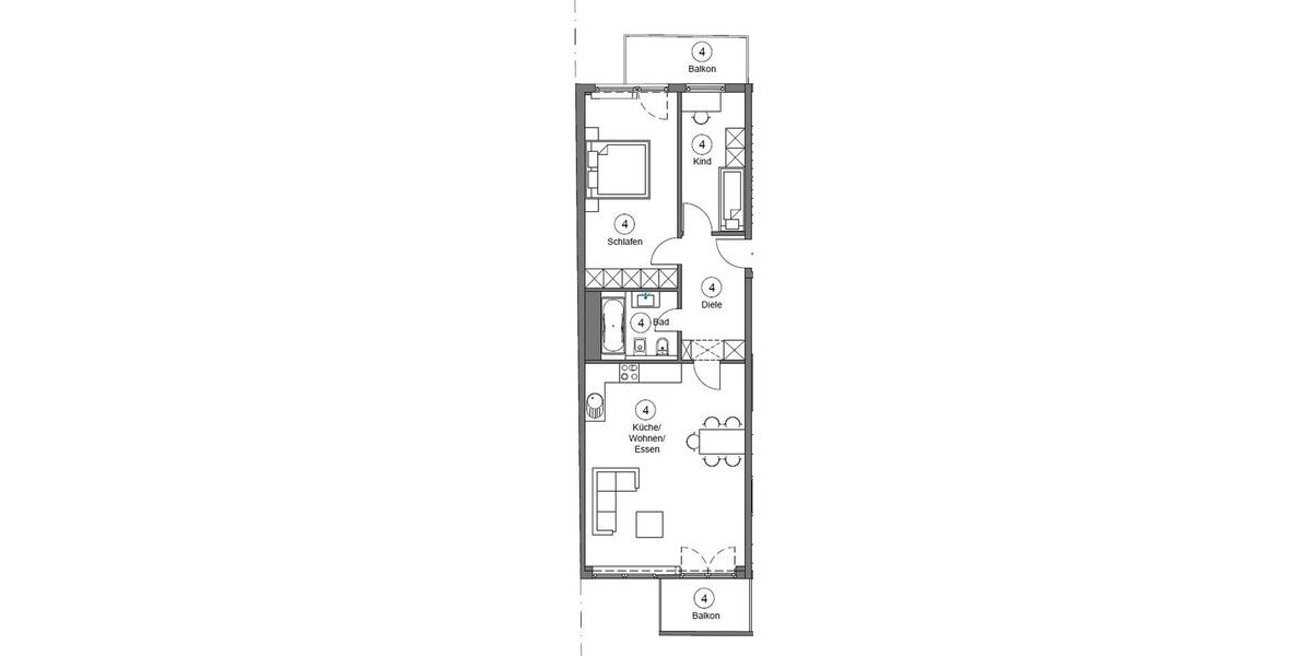 Etagenwohnung Köln Rodenkirchen - 3 Zimmer, 80 m&sup2;, 1.990&euro; | Angebot:26461788