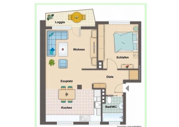 Erdgeschoßwohnung Köln Mülheim - 2 Zimmer, 60 m&sup2;, 859&euro; | Angebot:26680730
