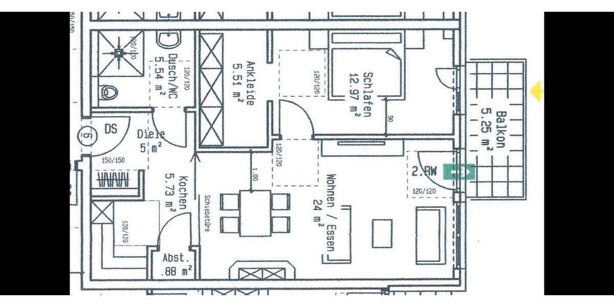Etagenwohnung Euskirchen Innenstadt - 2 Zimmer, 64 m&sup2;, 285.000&euro; | Angebot:25683553