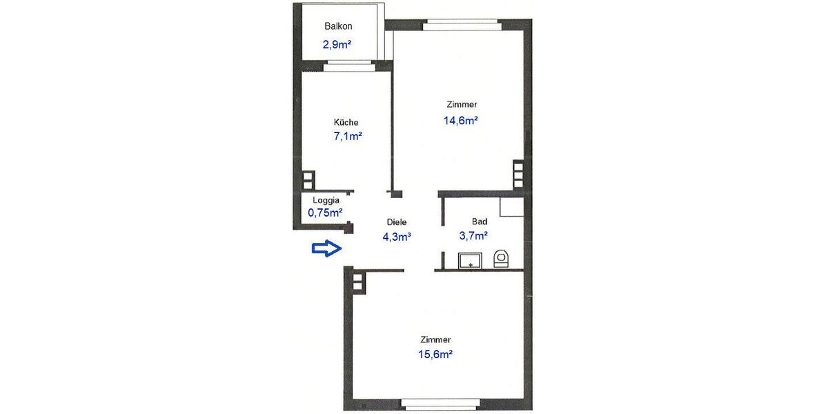 Erdgeschoßwohnung Köln Innenstadt - 2 Zimmer, 47 m&sup2;, 329.000&euro; | Angebot:26799520