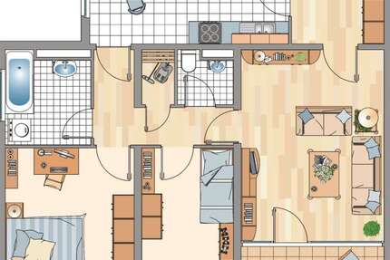 Wohnung Bonn Medinghoven - 3.5 Zimmer, 80 m&sup2;, 809&euro; | Angebot:26844996