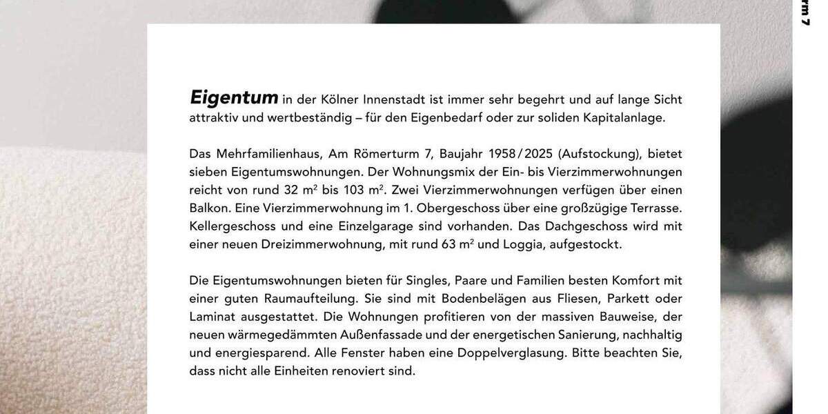 Etagenwohnung Köln Altstadt-Nord - 4 Zimmer, 109 m&sup2;, 840.000&euro; | Angebot:25770254