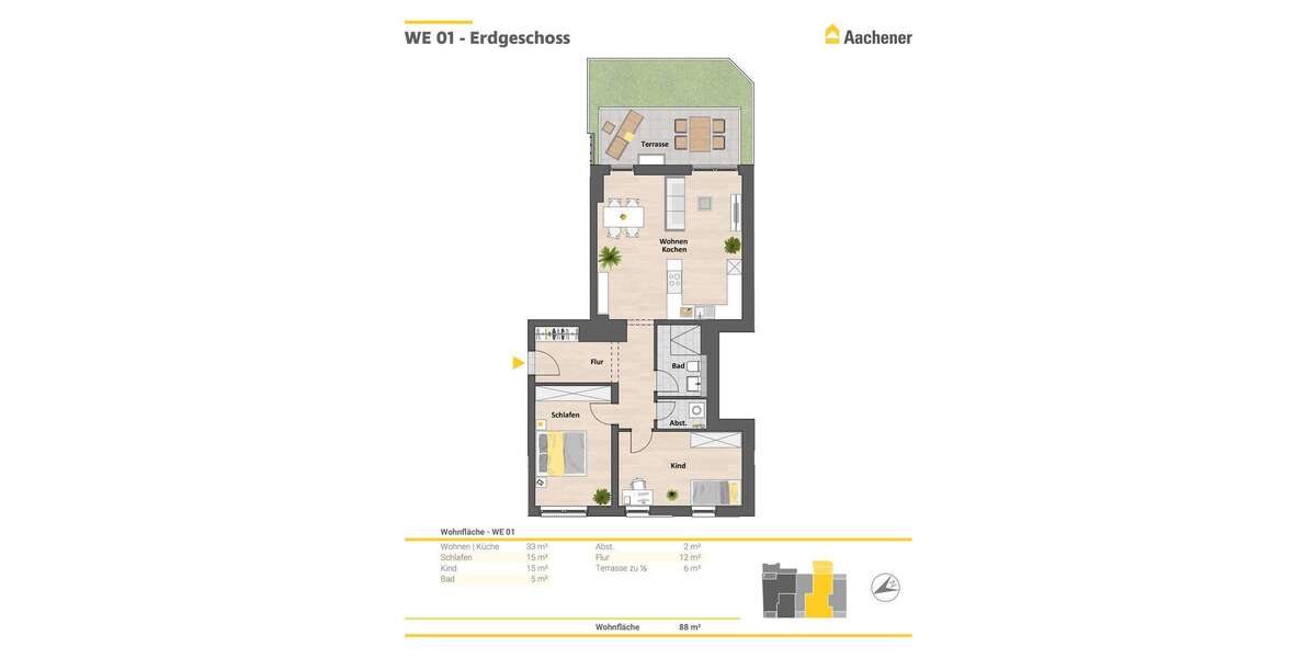 Etagenwohnung Ehrenfeld Ehrenfeld - 3 Zimmer, 88 m&sup2;, 656.900&euro; | Angebot:24975197