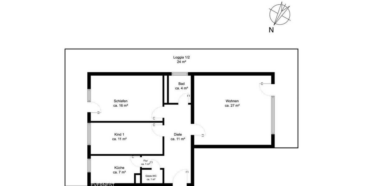 Etagenwohnung Köln Deutz - 3 Zimmer, 102 m&sup2;, 339.000&euro; | Angebot:26684601
