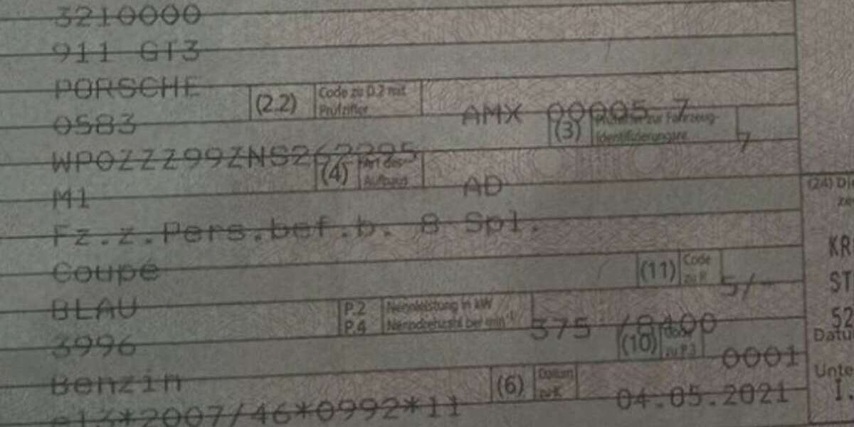 Porsche 992 6.000 km 205.000 &euro; Düren 52349