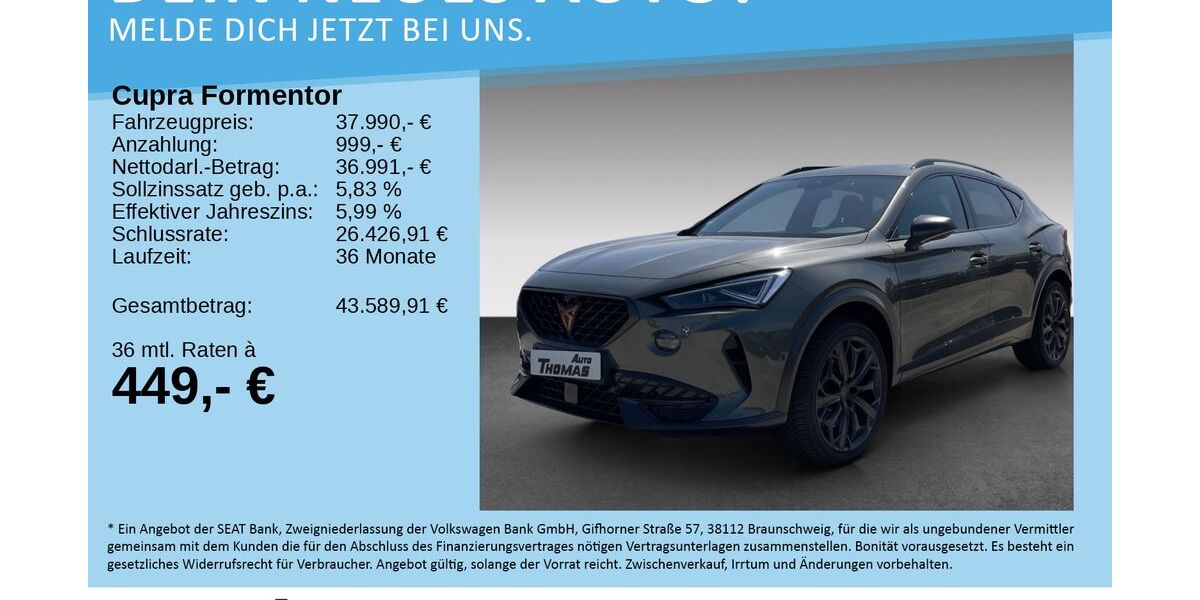 Cupra Formentor 13.690 km 34.990 &euro; Bonn 53227