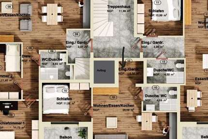 Wohnung Pulheim - 2 Zimmer, 43 m&sup2;, 268.000&euro; | Angebot:23872346