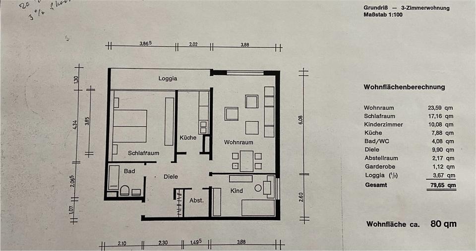 Etagenwohnung Sankt Augustin - 3 Zimmer, 80 m&sup2;, 217.000&euro; | Angebot:23424002