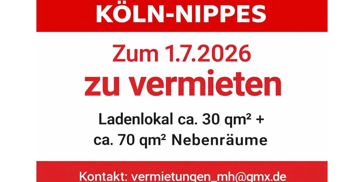 Gewerbeobjekt Köln Nippes - 1.400&euro; | Angebot:25948884