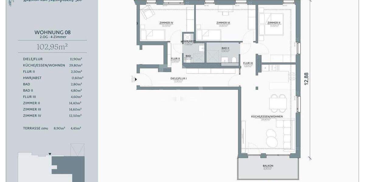 Etagenwohnung Köln Dellbrück - 4 Zimmer, 102 m&sup2;, 699.900&euro; | Angebot:25776353