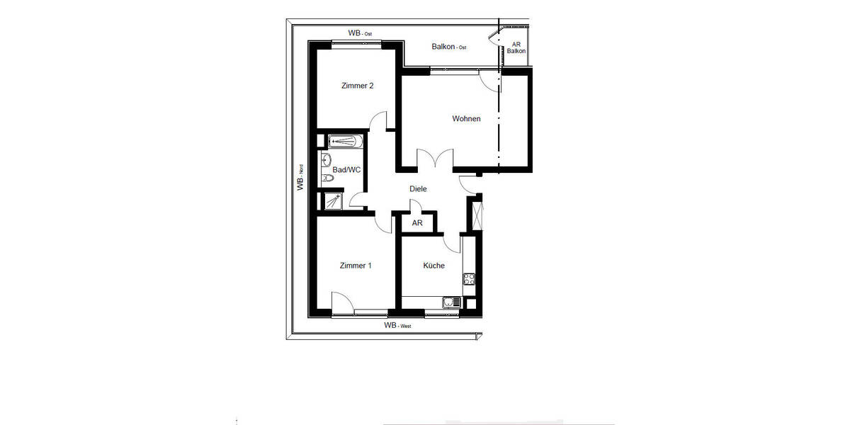 Etagenwohnung Köln Bayenthal - 3 Zimmer, 94 m&sup2;, 1.690&euro; | Angebot:26064505