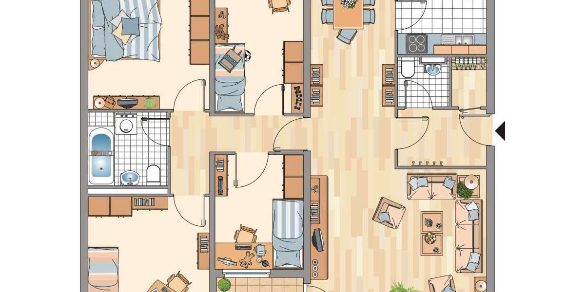 Etagenwohnung Bonn Medinghoven - 5.5 Zimmer, 107 m&sup2;, 987&euro; | Angebot:26688225