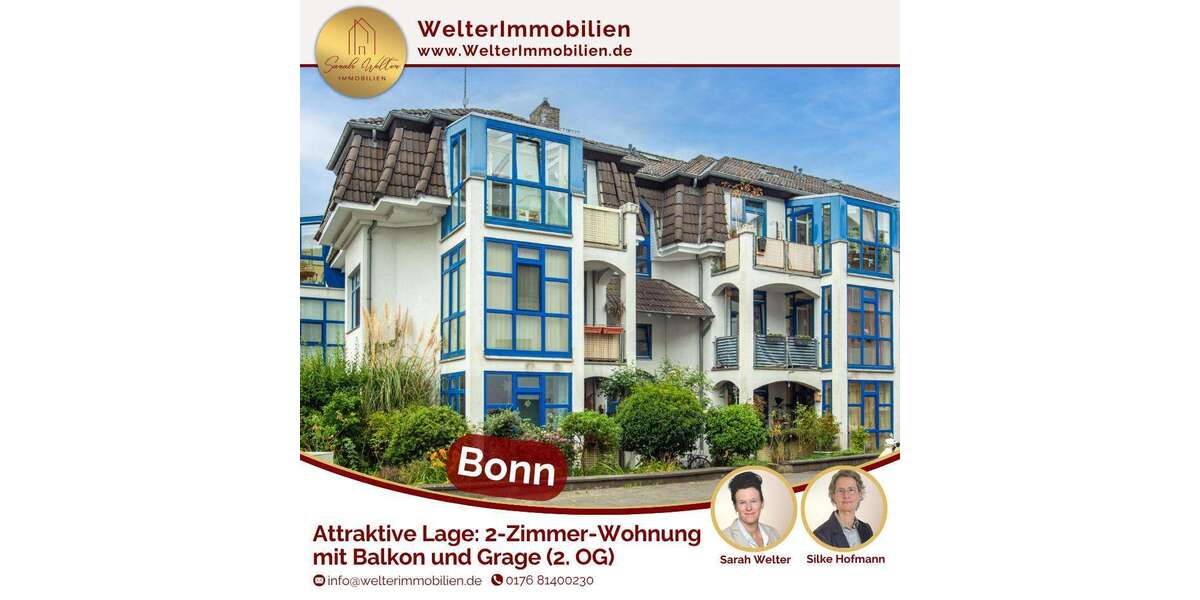 Etagenwohnung Bonn Hardtberg - 2 Zimmer, 73 m&sup2;, 249.000&euro; | Angebot:21974477
