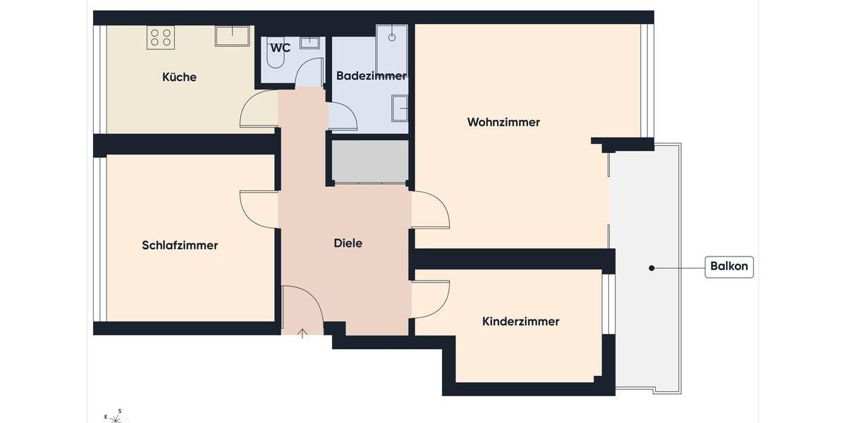 Etagenwohnung Köln Heimersdorf - 3 Zimmer, 75 m&sup2;, 1.125&euro; | Angebot:25803935