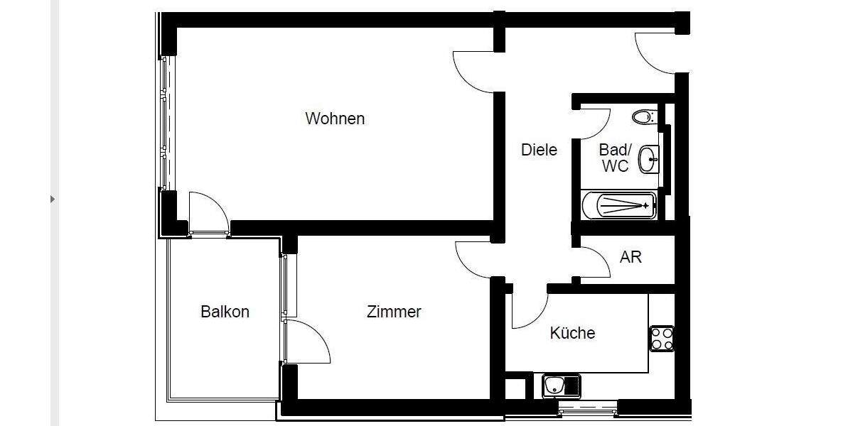 Etagenwohnung Köln Bayenthal - 2 Zimmer, 76 m&sup2;, 1.250&euro; | Angebot:25672154