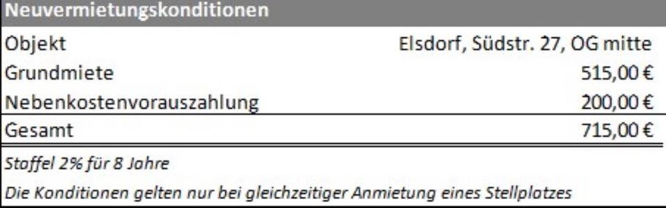Etagenwohnung Kerpen Buir - 2 Zimmer, 61 m&sup2;, 715&euro; | Angebot:26652867