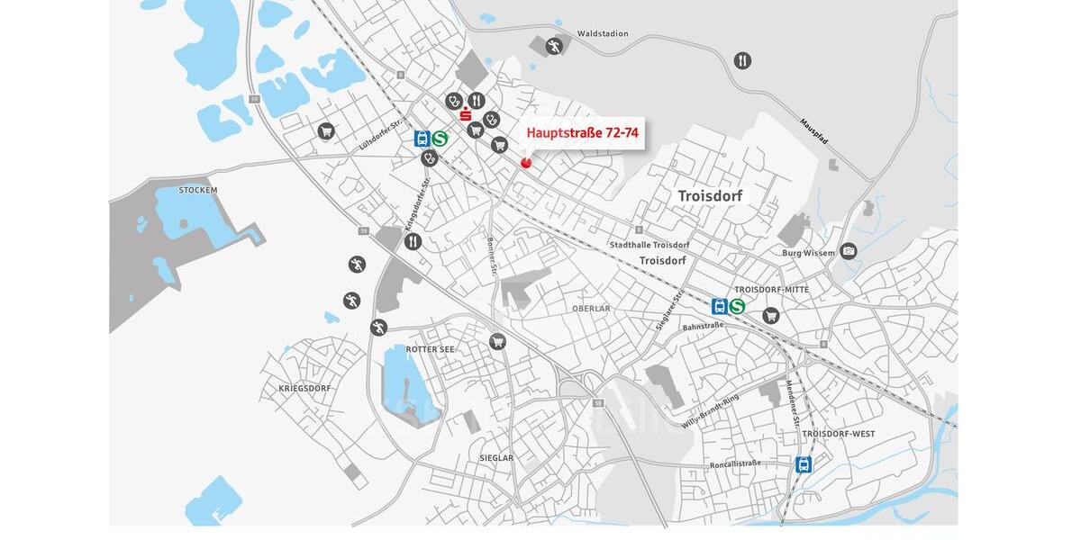 Etagenwohnung Troisdorf Altenrath - 3 Zimmer, 86 m&sup2;, 1.350&euro; | Angebot:25921785