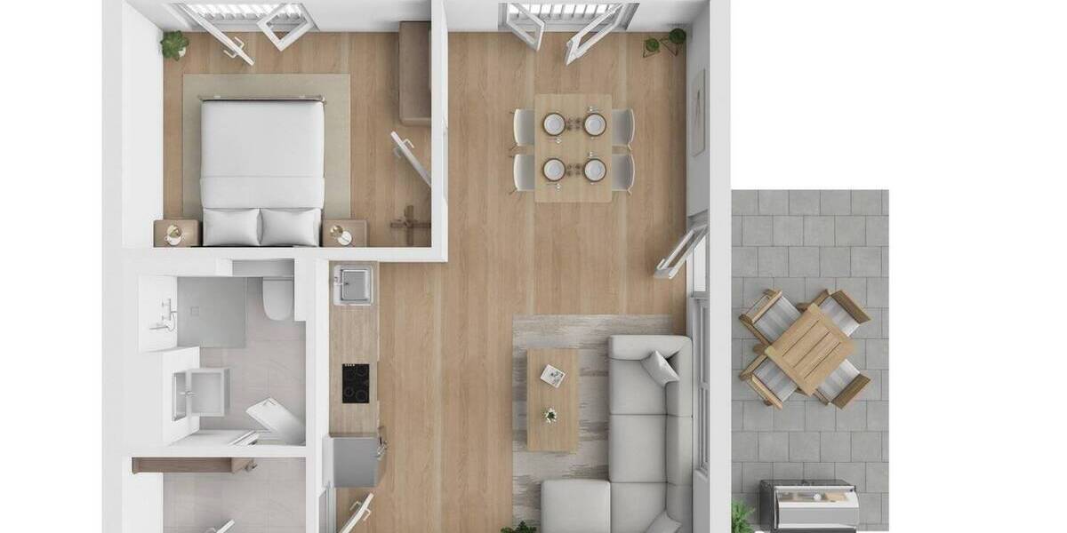 Etagenwohnung Bonn Plittersdorf - 2 Zimmer, 62 m&sup2;, 1.290&euro; | Angebot:26751893