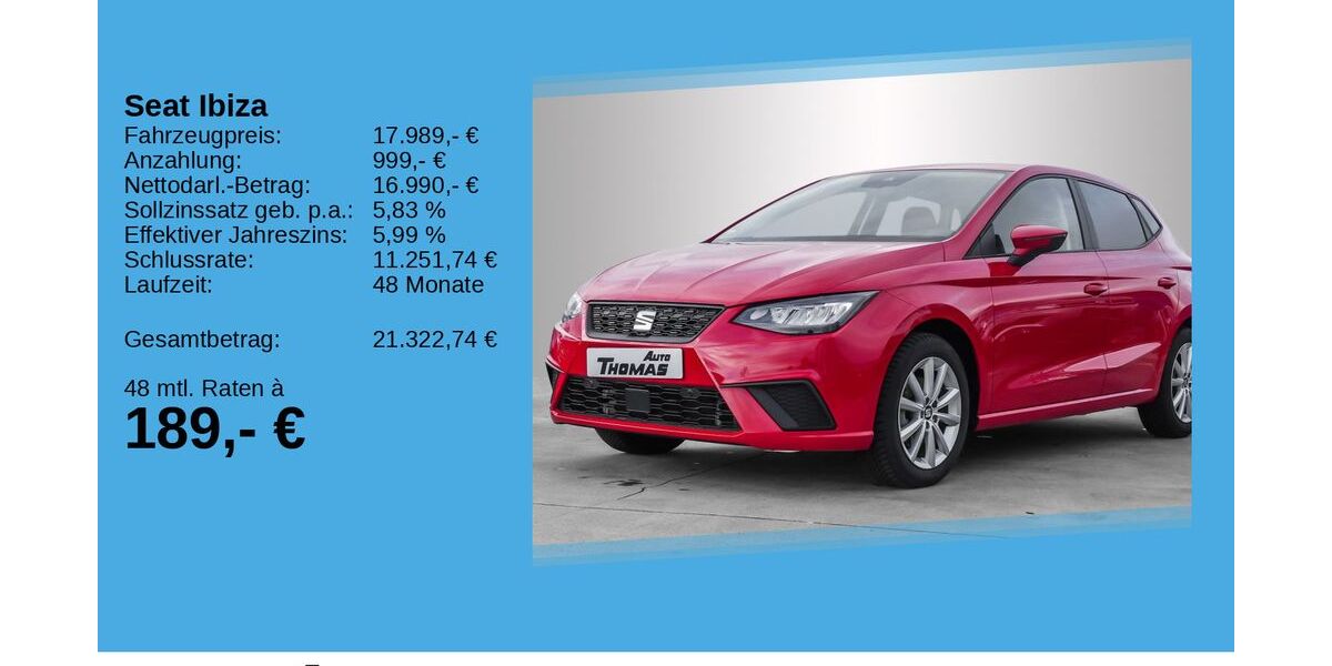 Seat Ibiza 15.620 km 17.989 &euro; Bonn 53227