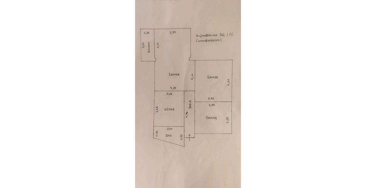 Dachgeschoßwohnung Köln Kalk - 3 Zimmer, 78 m&sup2;, 1.600&euro; | Angebot:25658349