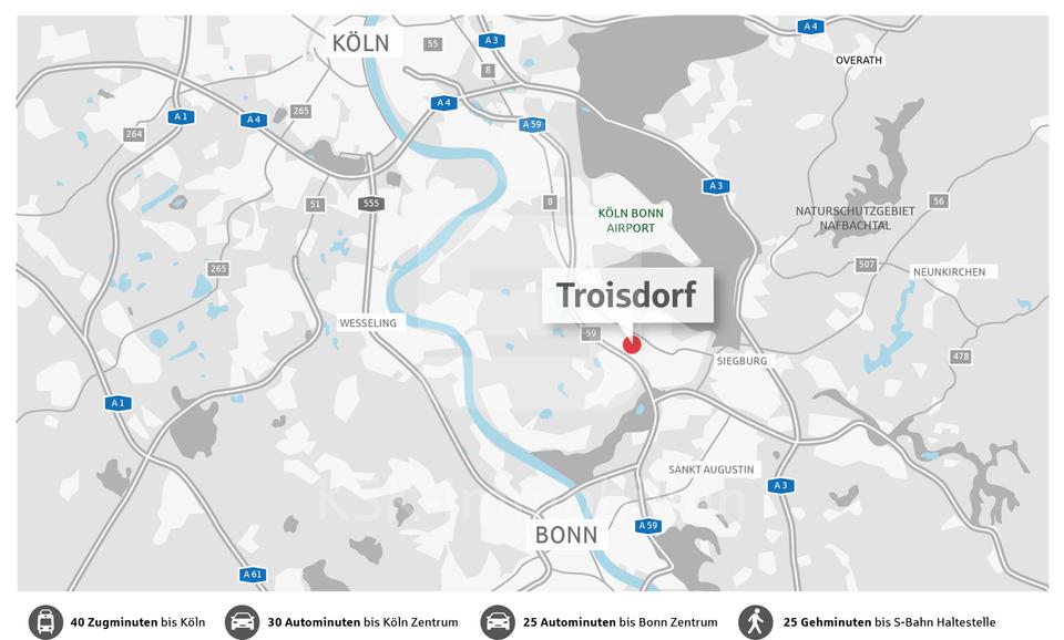 Etagenwohnung Troisdorf Altenrath - 3 Zimmer, 86 m&sup2;, 1.350&euro; | Angebot:25921785