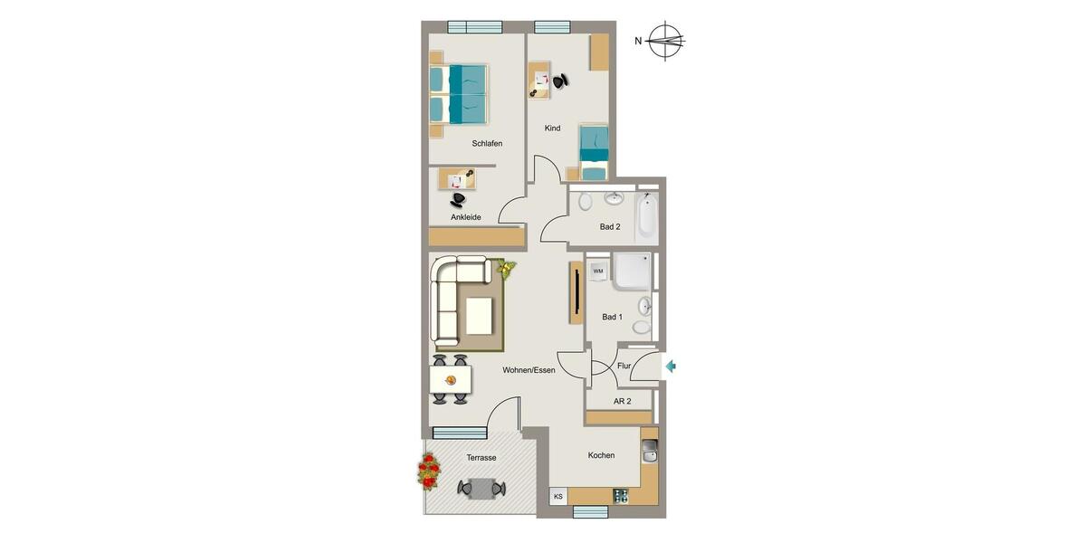 Erdgeschoßwohnung Rheinbach - 3 Zimmer, 93 m&sup2;, 1.144&euro; | Angebot:26641594