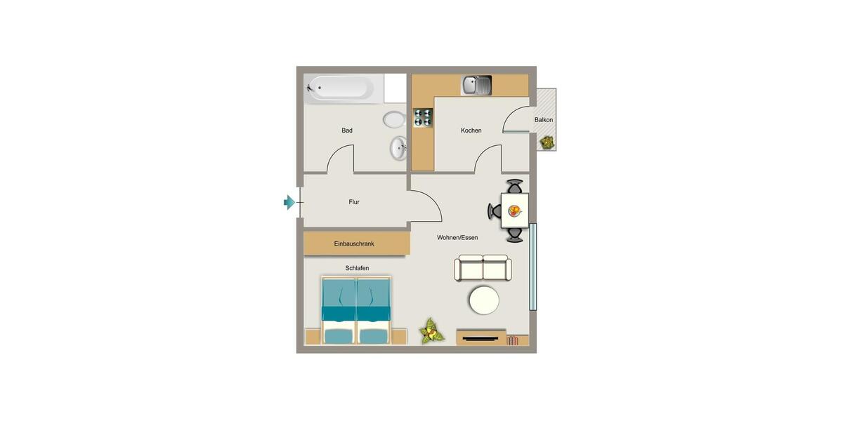 Etagenwohnung Köln Mülheim - 1.5 Zimmer, 41 m&sup2;, 277&euro; | Angebot:25956757