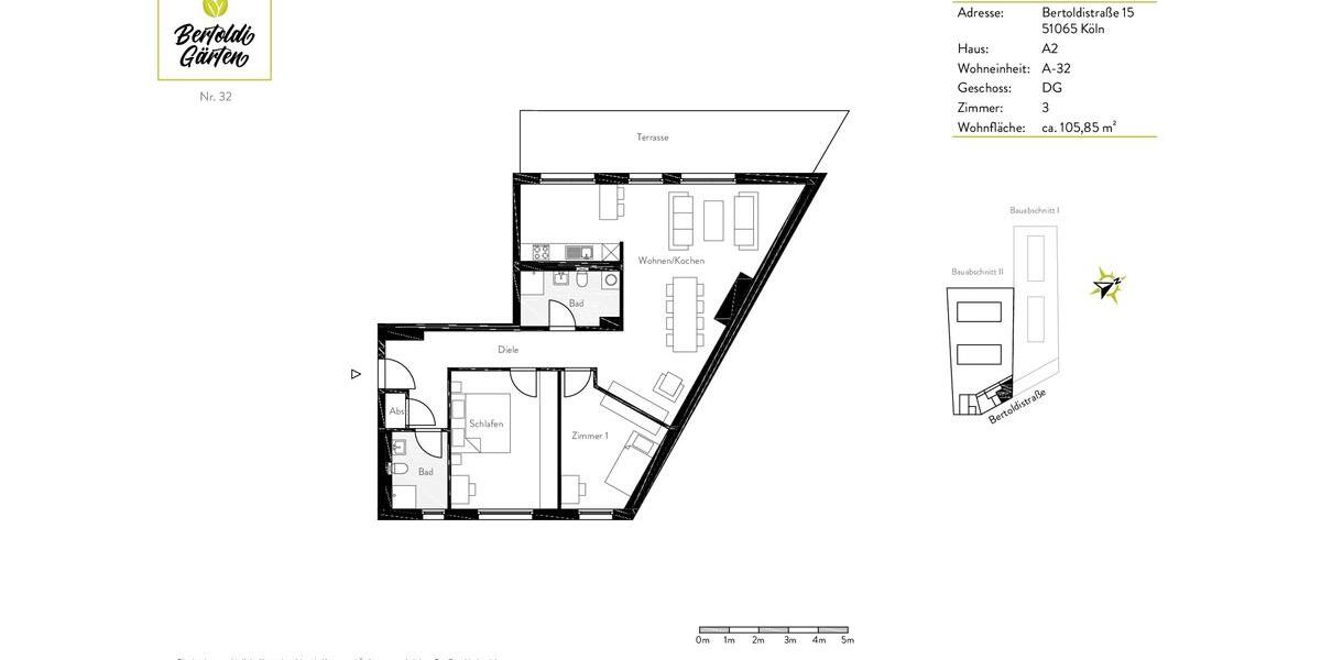 Dachgeschoßwohnung Köln Mülheim - 3 Zimmer, 105 m&sup2;, 1.695&euro; | Angebot:25905018
