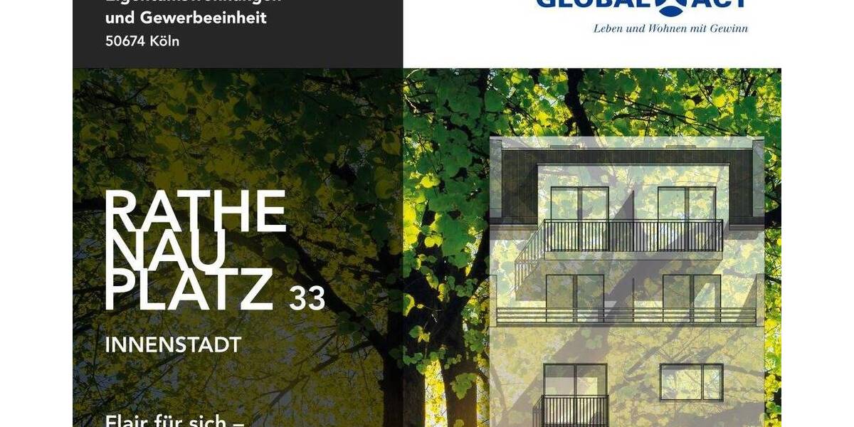 Etagenwohnung Köln Neustadt-Süd - 2 Zimmer, 59 m&sup2;, 389.000&euro; | Angebot:25683081