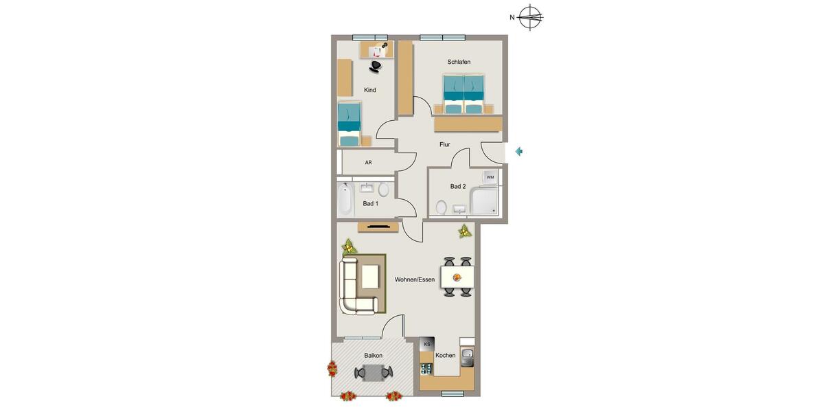 Etagenwohnung Rheinbach - 3 Zimmer, 97 m&sup2;, 1.291&euro; | Angebot:26042954