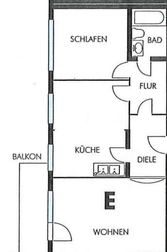Etagenwohnung Bergheim Ahe - 2 Zimmer, 71 m&sup2;, 99.000&euro; | Angebot:24836317