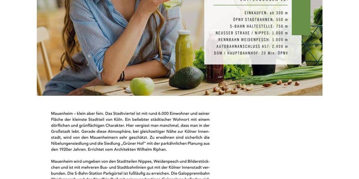 Etagenwohnung Köln Mauenheim - 3 Zimmer, 81 m&sup2;, 459.000&euro; | Angebot:25683076