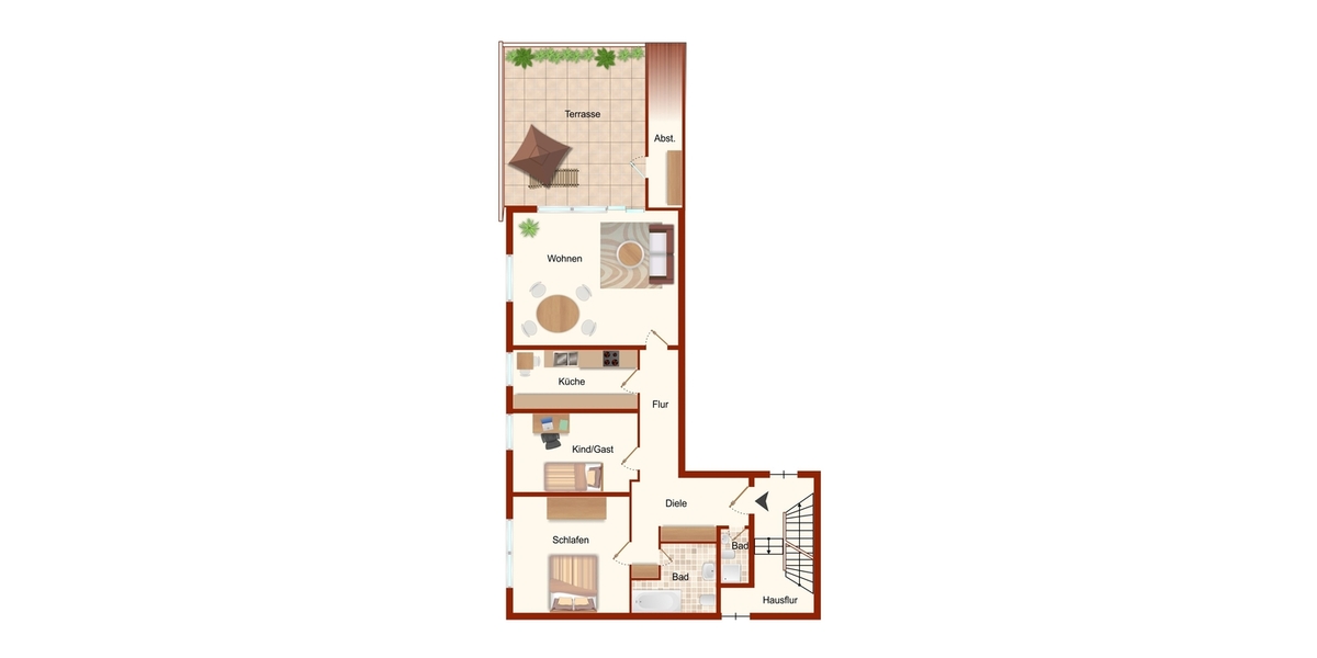 Mit Video: Vermietete Eigentumswohnung mit großzügigem Raumkonzept und traumhafter Sonnenterrasse - Etagenwohnung Bonn Bad Godesberg | Angebot:23246214