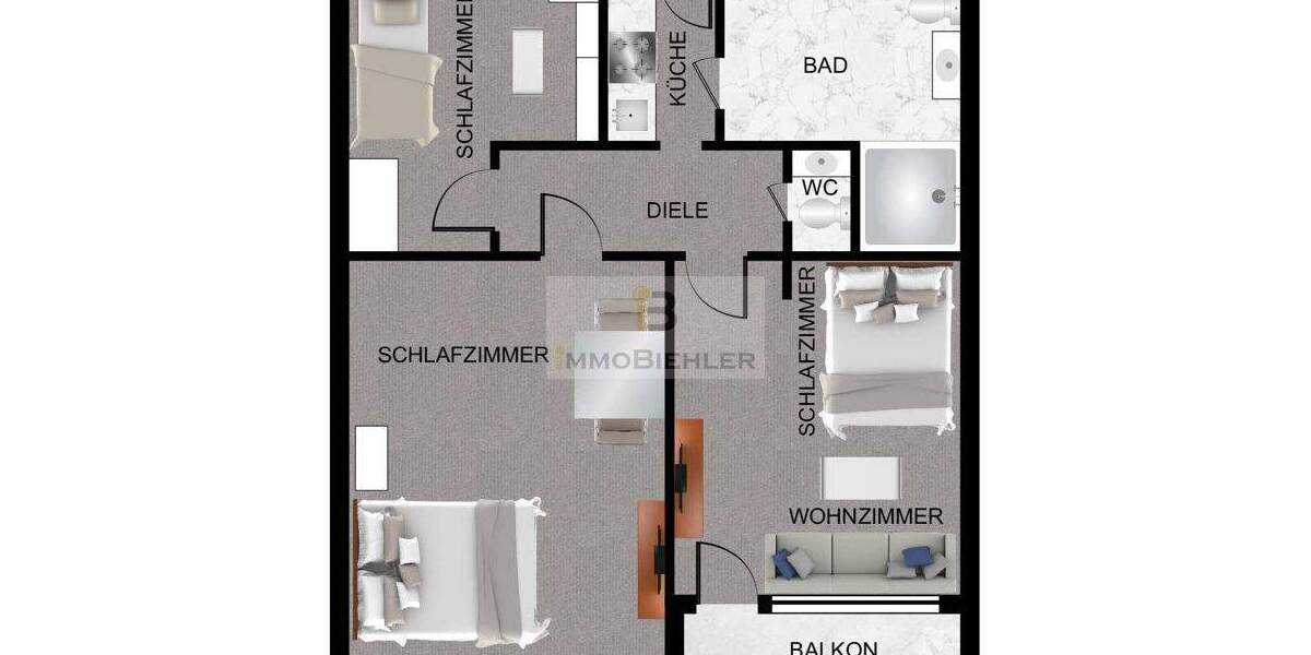 Etagenwohnung Leverkusen Wiesdorf - 3 Zimmer, 67 m&sup2;, 219.000&euro; | Angebot:25727717
