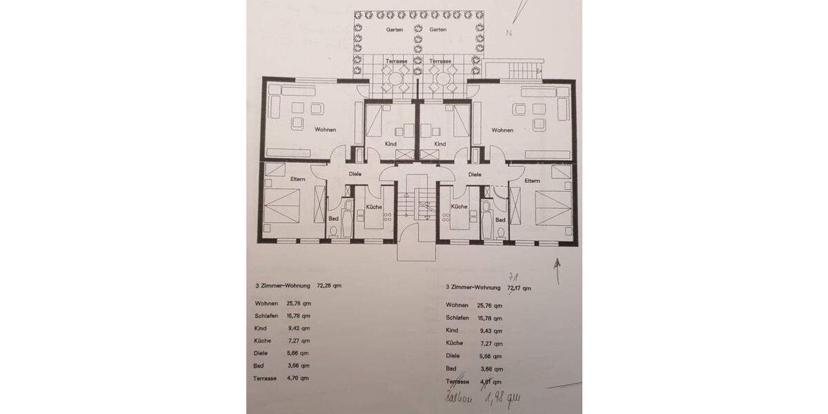 Etagenwohnung Bonn Endenich - 3 Zimmer, 71 m&sup2;, 285.000&euro; | Angebot:25836643