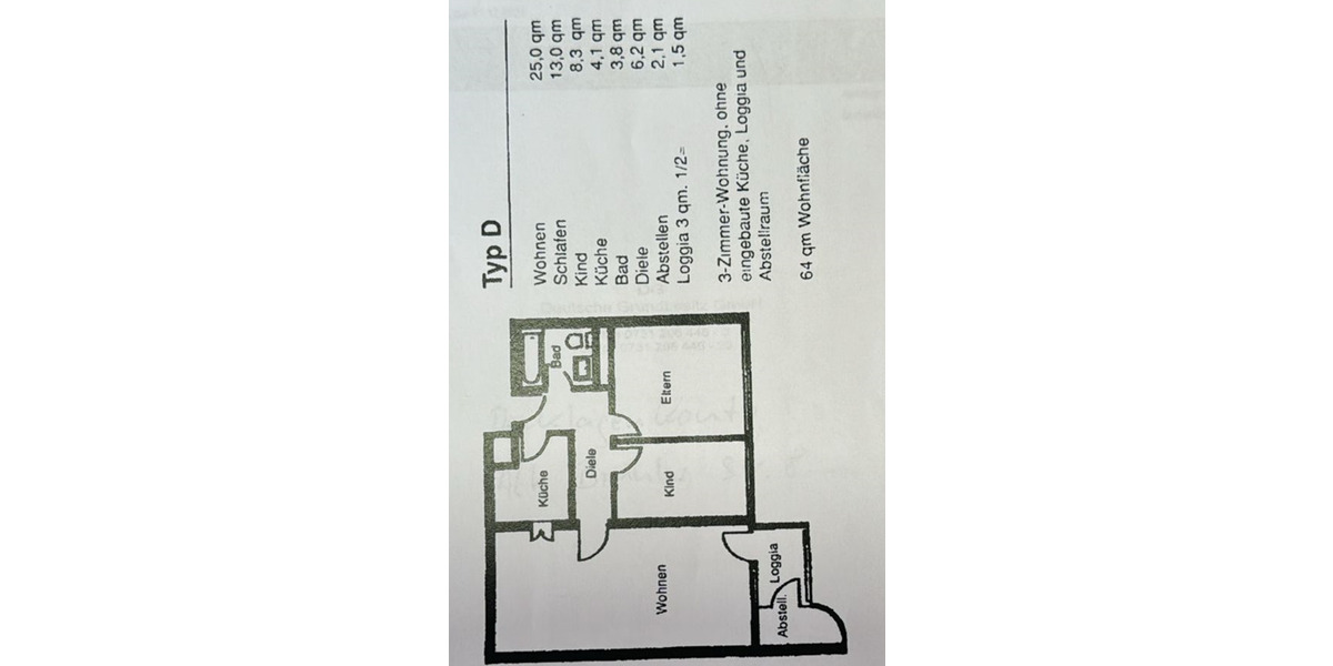 Etagenwohnung Köln Meschenich - 3 Zimmer, 64 m&sup2;, 116.000&euro; | Angebot:25669042