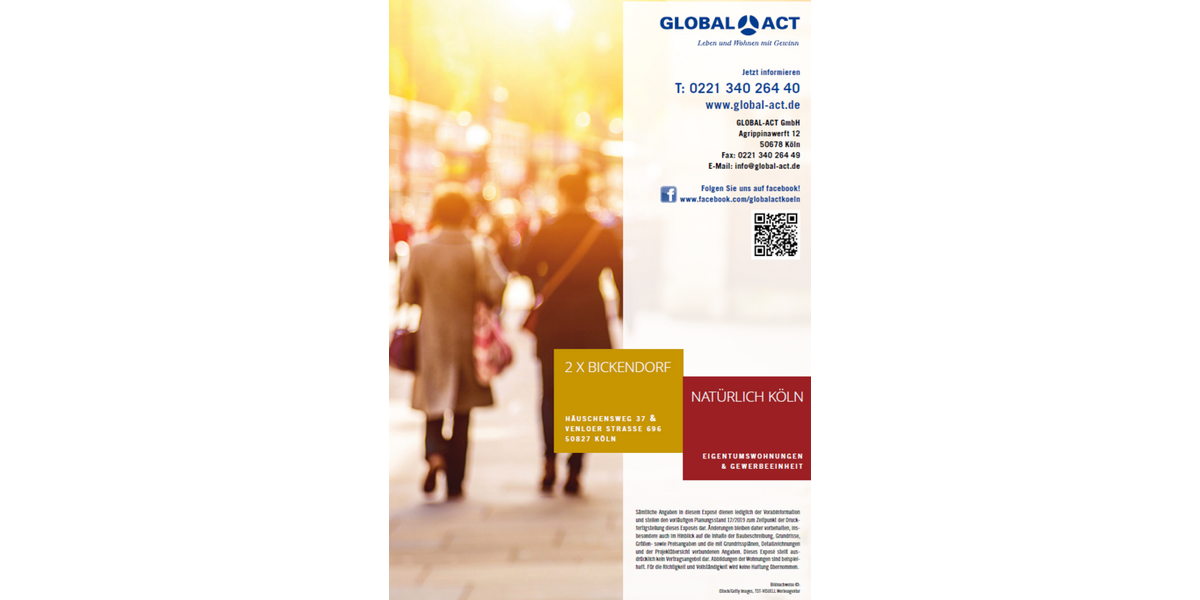 Etagenwohnung Köln Bickendorf - 3 Zimmer, 67 m&sup2;, 366.410&euro; | Angebot:18935799