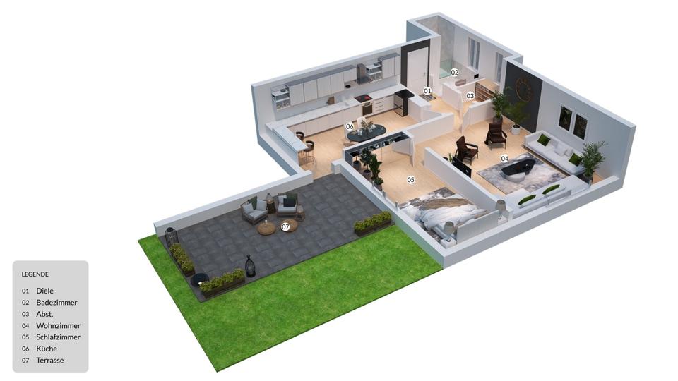 Etagenwohnung Bonn Dottendorf - 2 Zimmer, 56 m&sup2;, 890&euro; | Angebot:26618140