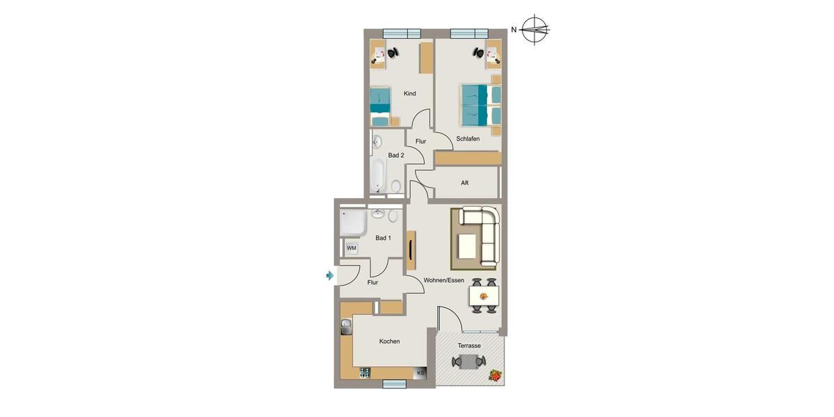 Erdgeschoßwohnung Rheinbach - 3 Zimmer, 96 m&sup2;, 1.282&euro; | Angebot:26042978