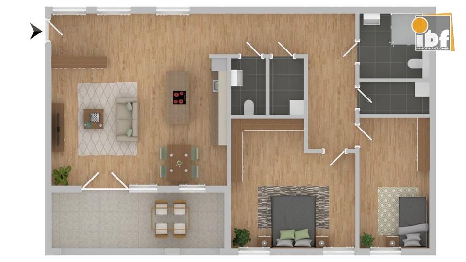 Erdgeschoßwohnung Düren Mariaweiler-Hoven - 2 Zimmer, 55 m&sup2;, 813&euro; | Angebot:25965085
