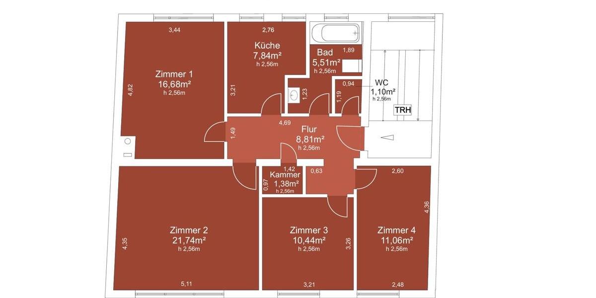 Etagenwohnung Bonn Hardtberg - 4 Zimmer, 87 m&sup2;, 1.148&euro; | Angebot:25352673