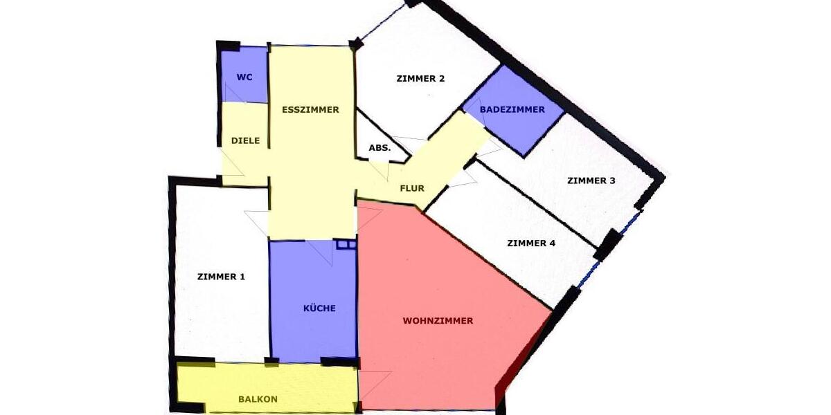 Bezugsfreie 6-Zimmer Wohnung mit Balkon und Gartenmitbenutzung, ruhige und grüne Wohnlage, kleine Eigentümergemeinschaft - Etagenwohnung Köln Porz | Angebot:26084661