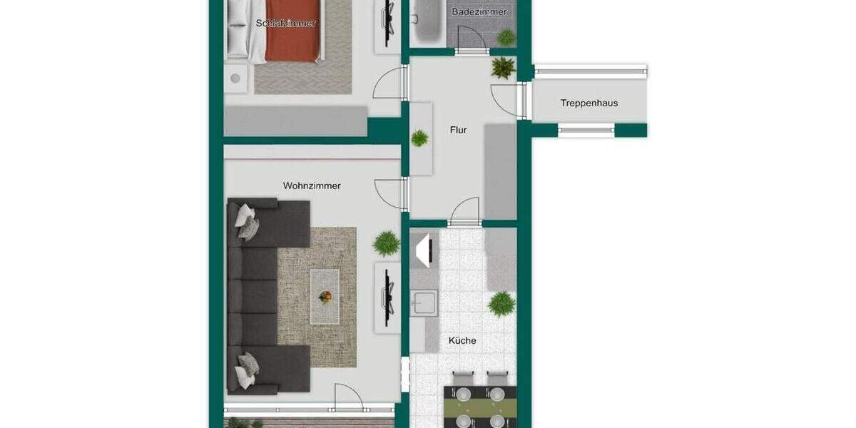 Etagenwohnung Bonn Heiderhof - 2 Zimmer, 62 m&sup2;, 199.000&euro; | Angebot:25705147